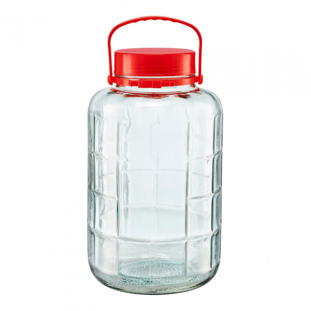 Borcan de sticla cu capac din plastic, 12 litri, cu strecuratoare, Sector 1 - Bucuresti - imagine 1 - popic.ro