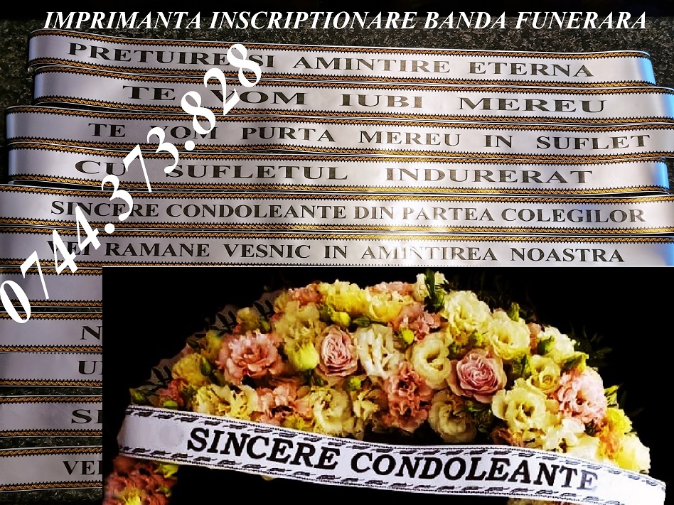 Imprimanta scriere panglici florale funerare !., Sector 1 - Bucuresti - imagine 1 - popic.ro