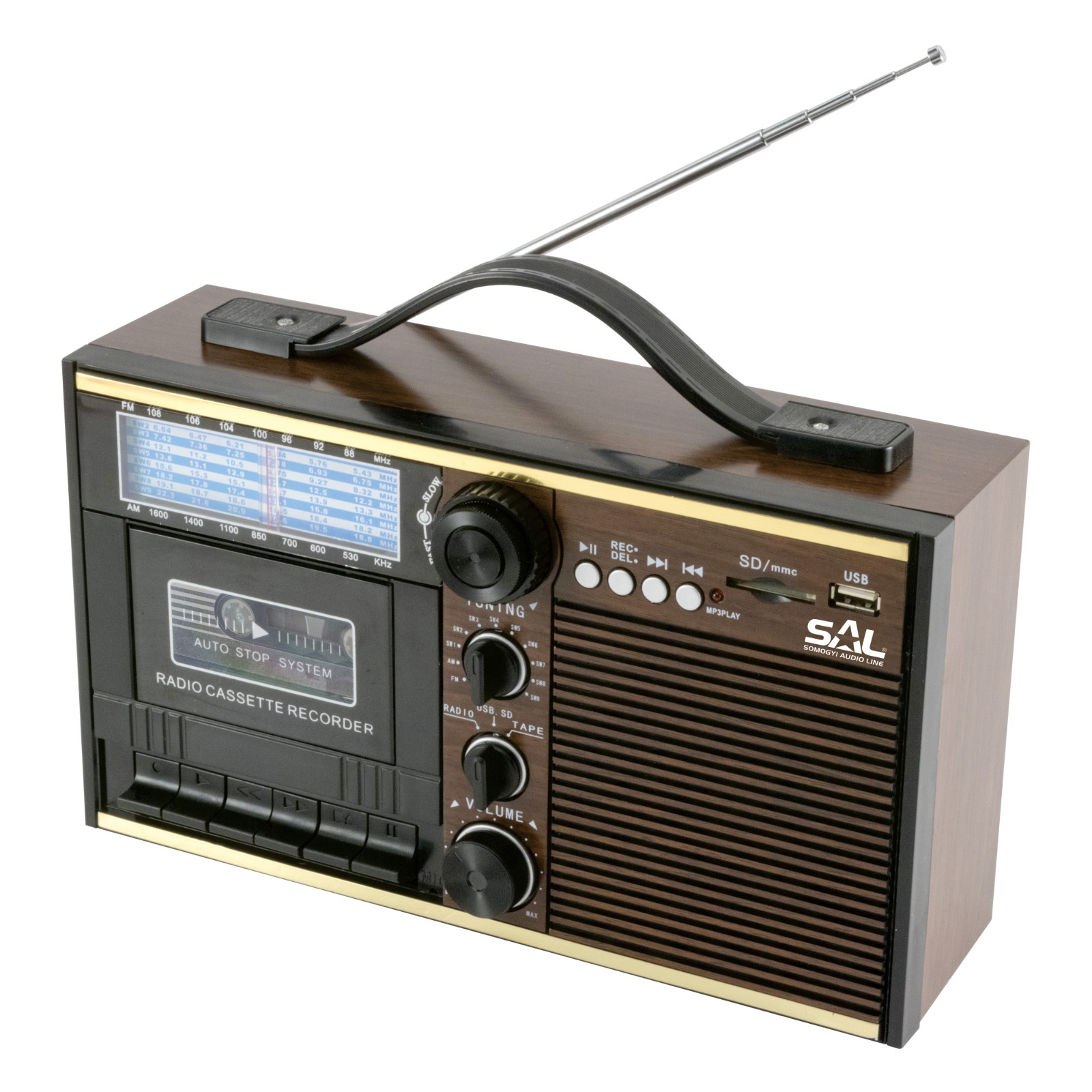 Radio portabil retro cu caseta, SAL RRT 11B,MP3,Bluetooth, USB,11 benz, Tulcea - Tulcea - imagine 1 - popic.ro