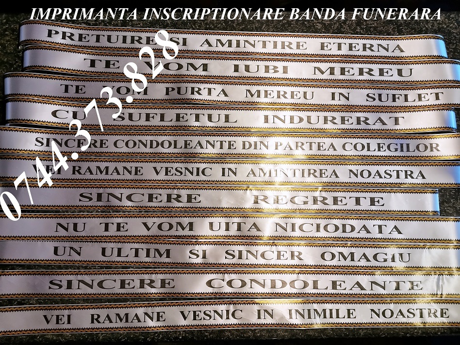 Imprimanta scriere mesaj pe panglica de coroana funerara si florala, Sector 1 - Bucuresti - imagine 1 - popic.ro