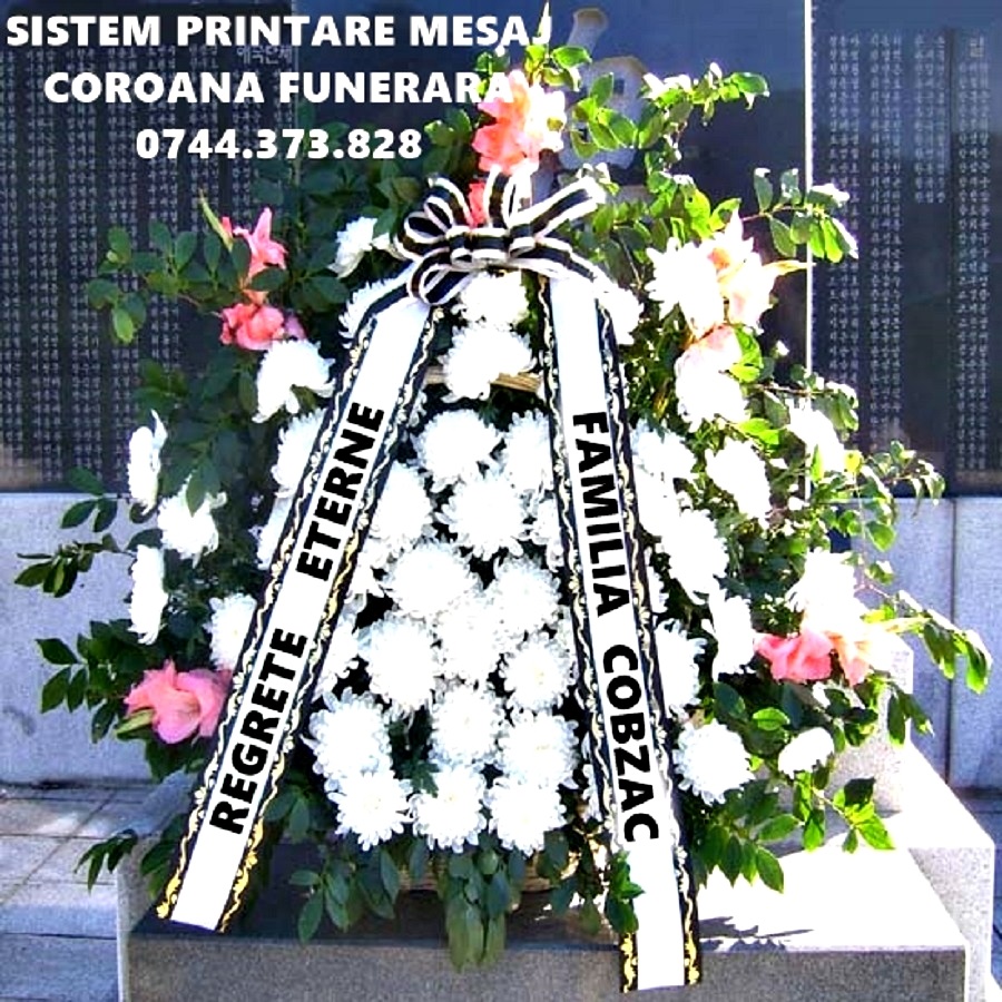 Sistem printare panglici coroane funerare si aranjamente flori., Sector 1 - Bucuresti - imagine 1 - popic.ro